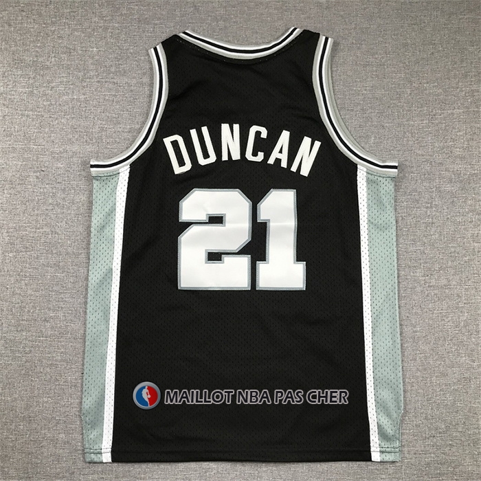 Maillot Enfant San Antonio Spurs Tim Duncan NO 21 Mitchell & Ness 1998-99 Noir